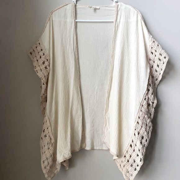 Krazy Kat Cream Lace Trimmed Cover-Up - Picture 1 of 6